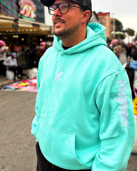 FLUFFY HOODIE türkis – Ab in die Sonne